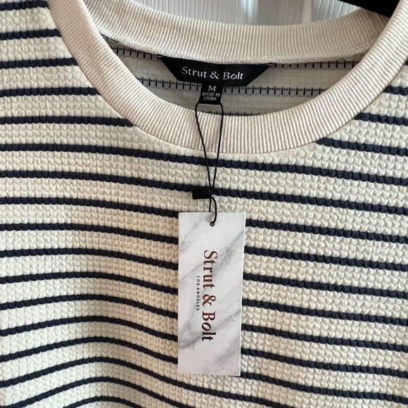 Striped Sleeveless Dress with Navy Skirt - Picture 4 of 8